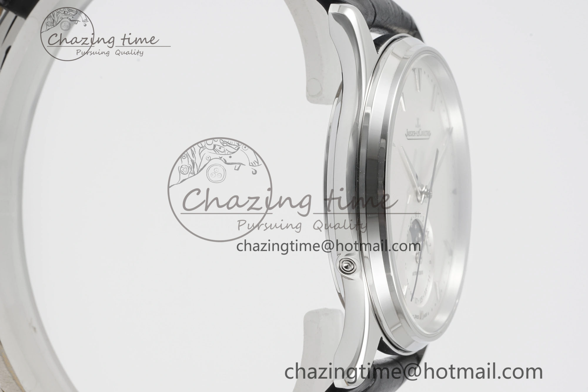 EasyMatch Master Ultra Thin Moon 1368420 SS ZF 1:1 Best Edition White Dial on Black Leather Strap V2 SA925 Super Clone 7426