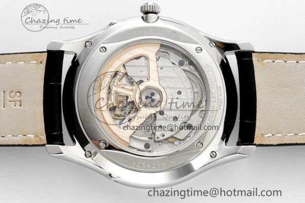 EasyMatch Master Ultra Thin Moon 1368420 SS ZF 1:1 Best Edition White Dial on Black Leather Strap V2 SA925 Super Clone 7426