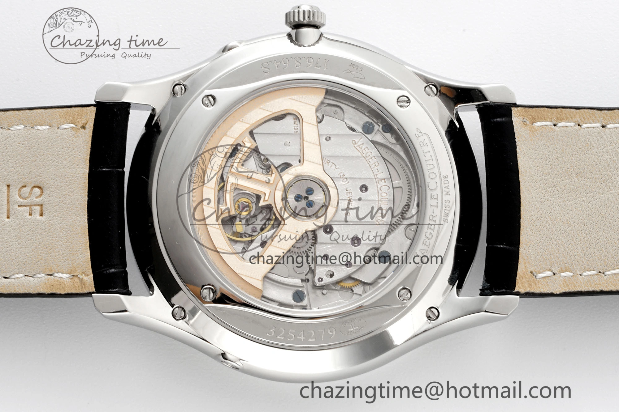 EasyMatch Master Ultra Thin Moon 1368420 SS ZF 1:1 Best Edition White Dial on Black Leather Strap V2 SA925 Super Clone 7426