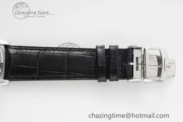 EasyMatch Master Ultra Thin Moon 1368420 SS ZF 1:1 Best Edition White Dial on Black Leather Strap V2 SA925 Super Clone 7426