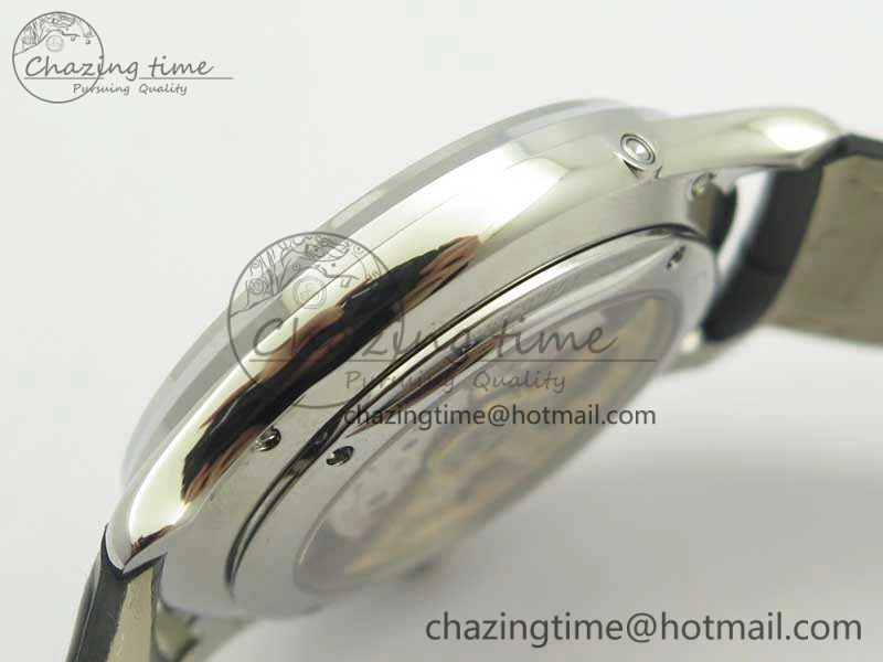Snug Master Ultra Thin Moon 1368470 SS ZF 1:1 Best Edition Black Dial On Black Leather Strap A 7479