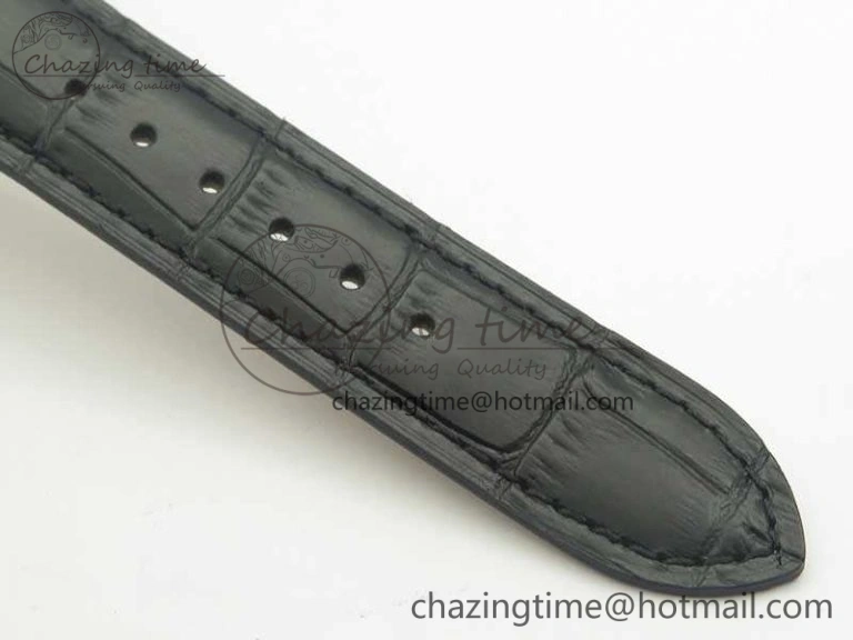 Snug Master Ultra Thin Moon 1368470 SS ZF 1:1 Best Edition Black Dial On Black Leather Strap A 7479