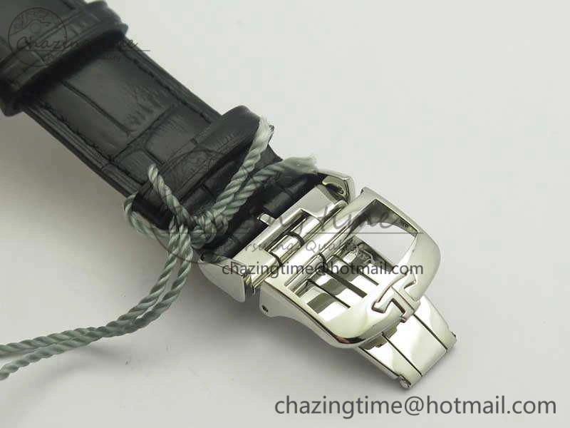 Snug Master Ultra Thin Moon 1368470 SS ZF 1:1 Best Edition Black Dial On Black Leather Strap A 7479