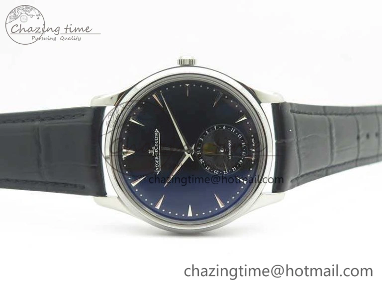 Snug Master Ultra Thin Moon 1368470 SS ZF 1:1 Best Edition Black Dial On Black Leather Strap A 7479