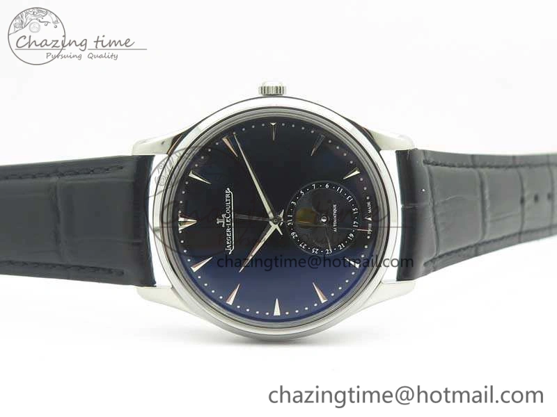 Snug Master Ultra Thin Moon 1368470 SS ZF 1:1 Best Edition Black Dial On Black Leather Strap A 7479