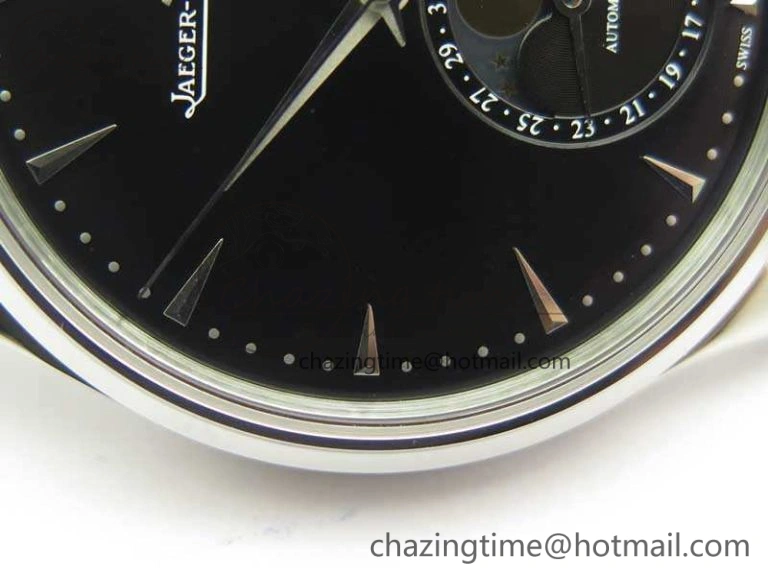 Snug Master Ultra Thin Moon 1368470 SS ZF 1:1 Best Edition Black Dial On Black Leather Strap A 7479
