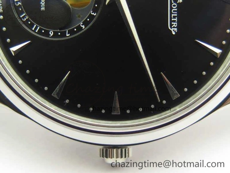 Snug Master Ultra Thin Moon 1368470 SS ZF 1:1 Best Edition Black Dial On Black Leather Strap A 7479