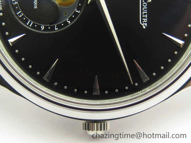 Snug Master Ultra Thin Moon 1368470 SS ZF 1:1 Best Edition Black Dial On Black Leather Strap A 7479
