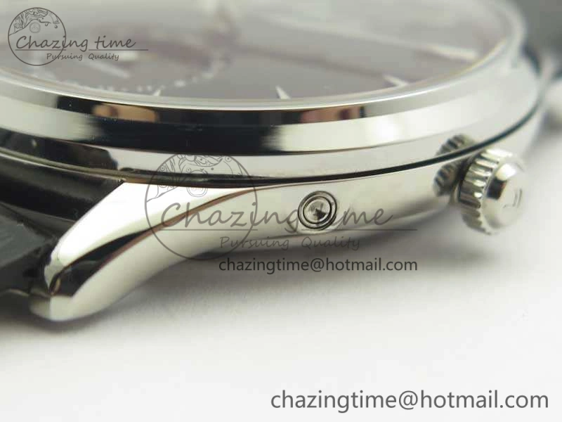 Snug Master Ultra Thin Moon 1368470 SS ZF 1:1 Best Edition Black Dial On Black Leather Strap A 7479