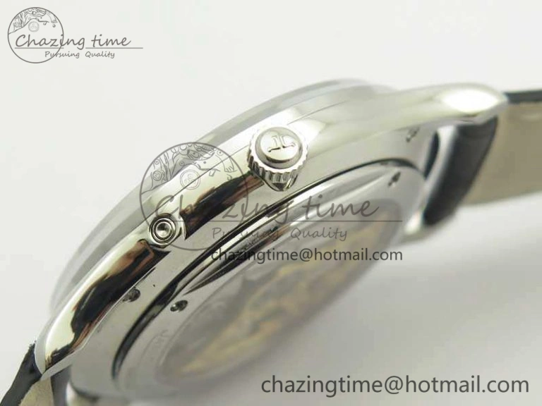 Snug Master Ultra Thin Moon 1368470 SS ZF 1:1 Best Edition Black Dial On Black Leather Strap A 7479