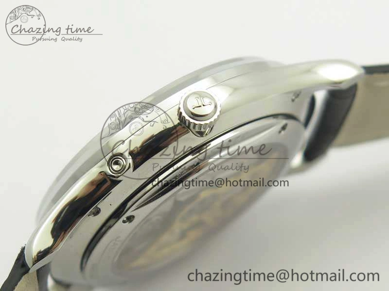 Snug Master Ultra Thin Moon 1368470 SS ZF 1:1 Best Edition Black Dial On Black Leather Strap A 7479