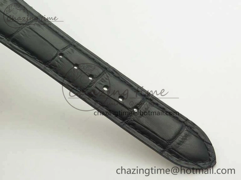 Supportive Master Ultra Thin Moon SS ZF 1:1 Best Edition Silver Dial On Black Leather Strap A 7476