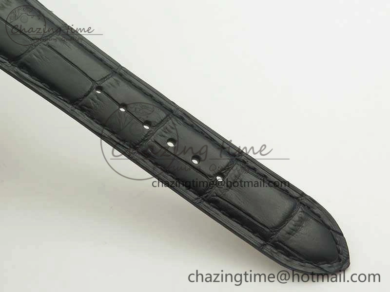 Supportive Master Ultra Thin Moon SS ZF 1:1 Best Edition Silver Dial On Black Leather Strap A 7476