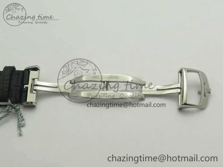 Supportive Master Ultra Thin Moon SS ZF 1:1 Best Edition Silver Dial On Black Leather Strap A 7476