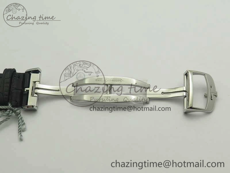 Supportive Master Ultra Thin Moon SS ZF 1:1 Best Edition Silver Dial On Black Leather Strap A 7476
