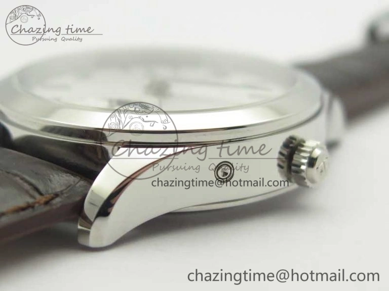 Master Ultra Thin Moonphase Day Date Month SS OMF 1:1 Best Edition Silver Dial on Black Leather Strap A AllSeason 7486