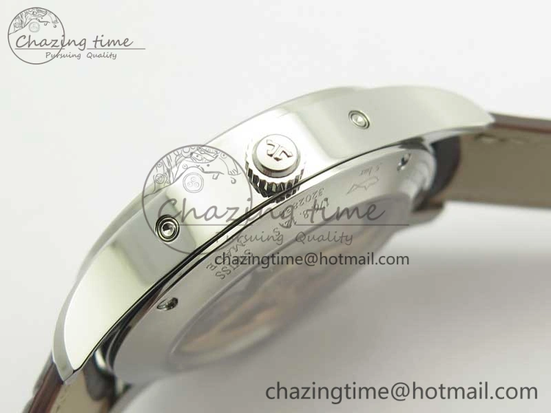 Master Ultra Thin Moonphase Day Date Month SS OMF 1:1 Best Edition Silver Dial on Black Leather Strap A AllSeason 7486