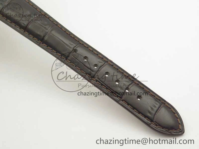 Master Ultra Thin Moonphase Day Date Month SS OMF 1:1 Best Edition Silver Dial on Black Leather Strap A AllSeason 7486