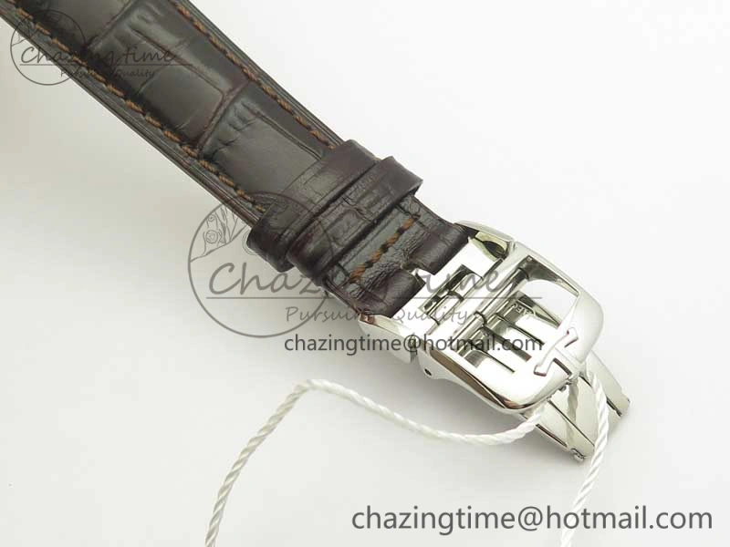 Master Ultra Thin Moonphase Day Date Month SS OMF 1:1 Best Edition Silver Dial on Black Leather Strap A AllSeason 7486