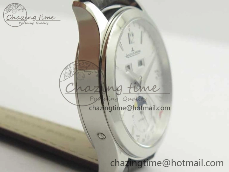 Master Ultra Thin Moonphase Day Date Month SS OMF 1:1 Best Edition Silver Dial on Black Leather Strap A AllSeason 7486