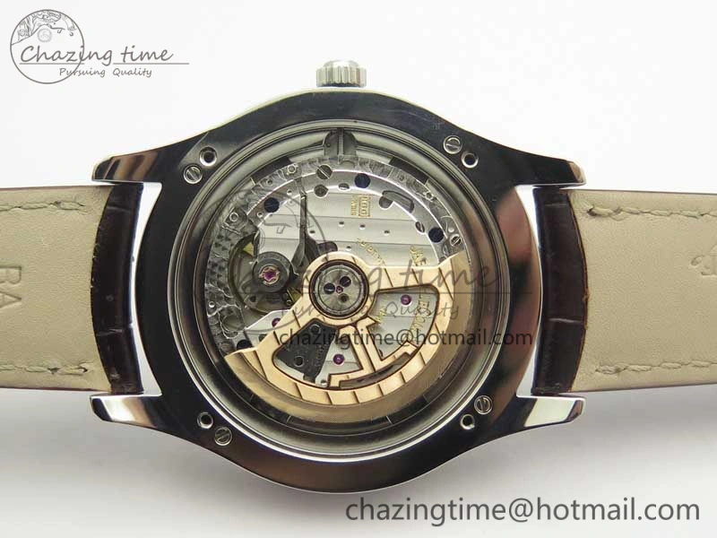 Master Ultra Thin Moonphase Day Date Month SS OMF 1:1 Best Edition Silver Dial on Black Leather Strap A AllSeason 7486