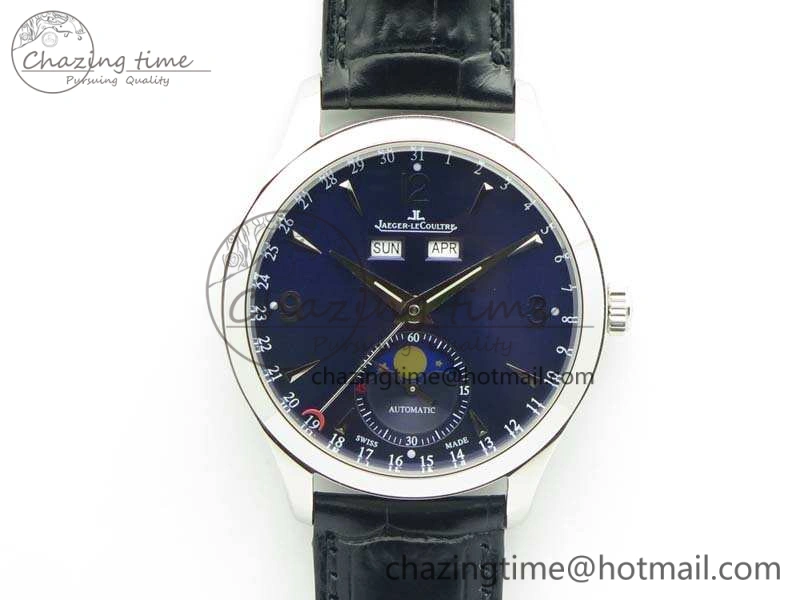 BestValue Master Ultra Thin Moonphase SS KMF Blue Dial On Leather Strap A 7482