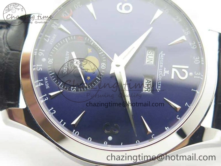 BestValue Master Ultra Thin Moonphase SS KMF Blue Dial On Leather Strap A 7482