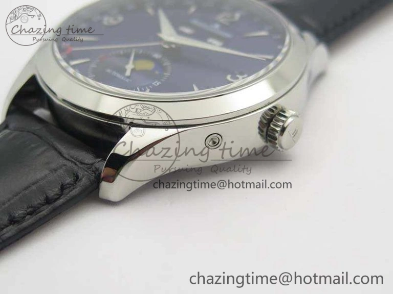 BestValue Master Ultra Thin Moonphase SS KMF Blue Dial On Leather Strap A 7482