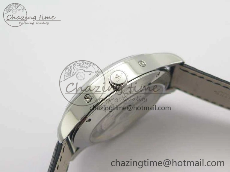 BestValue Master Ultra Thin Moonphase SS KMF Blue Dial On Leather Strap A 7482