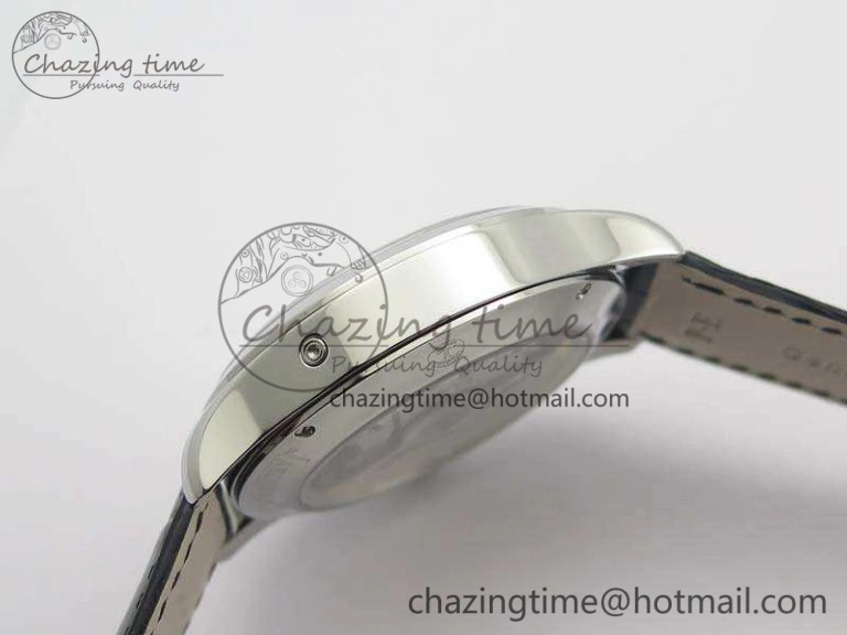 BestValue Master Ultra Thin Moonphase SS KMF Blue Dial On Leather Strap A 7482