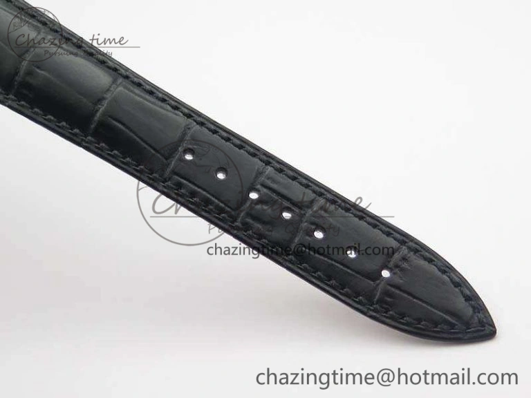 BestValue Master Ultra Thin Moonphase SS KMF Blue Dial On Leather Strap A 7482