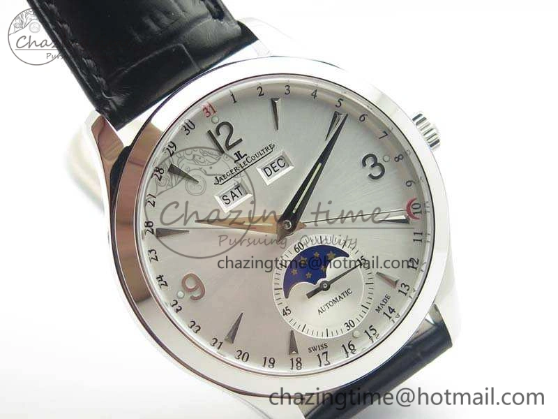 Practical Master Ultra Thin Moonphase SS KMF Silver Dial On Leather Strap A 7481