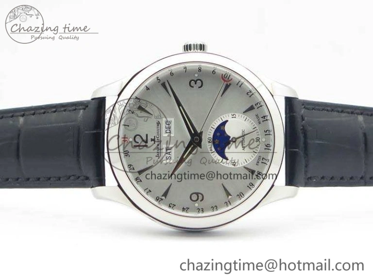 Practical Master Ultra Thin Moonphase SS KMF Silver Dial On Leather Strap A 7481