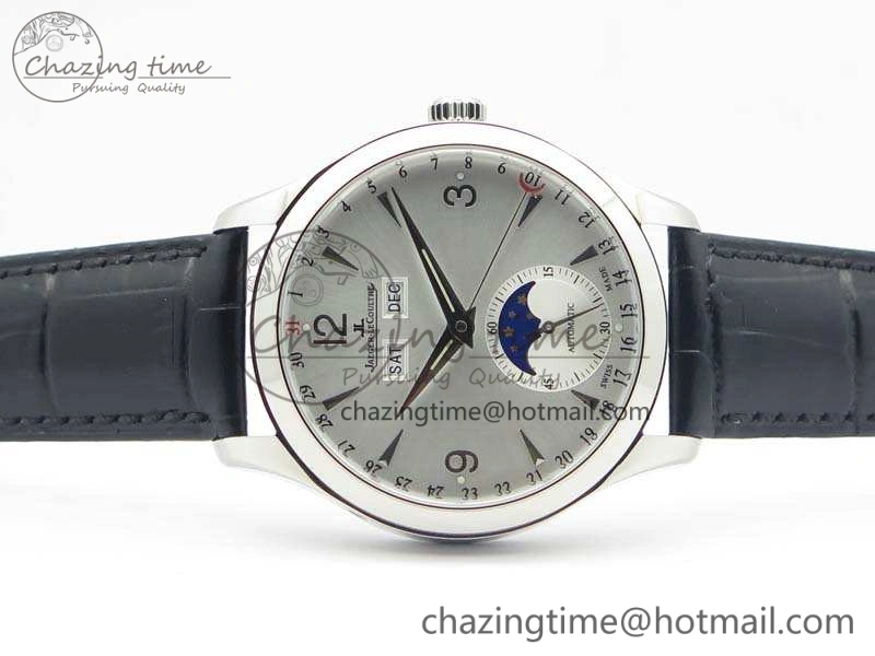 Practical Master Ultra Thin Moonphase SS KMF Silver Dial On Leather Strap A 7481