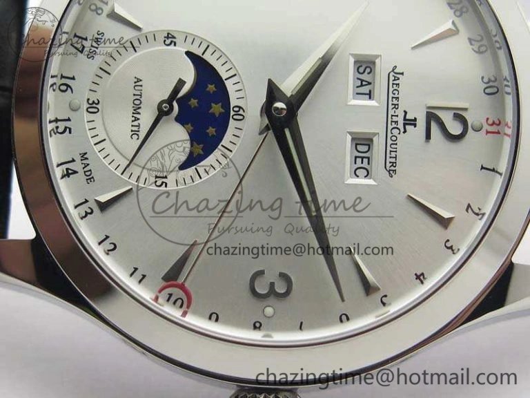 Practical Master Ultra Thin Moonphase SS KMF Silver Dial On Leather Strap A 7481