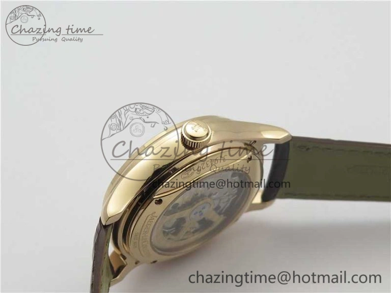 Comfortable Master Ultra Thin Perpetual Calendar RG V9F 1:1 Best Edition White Dial on Brown Leather Strap A 7446