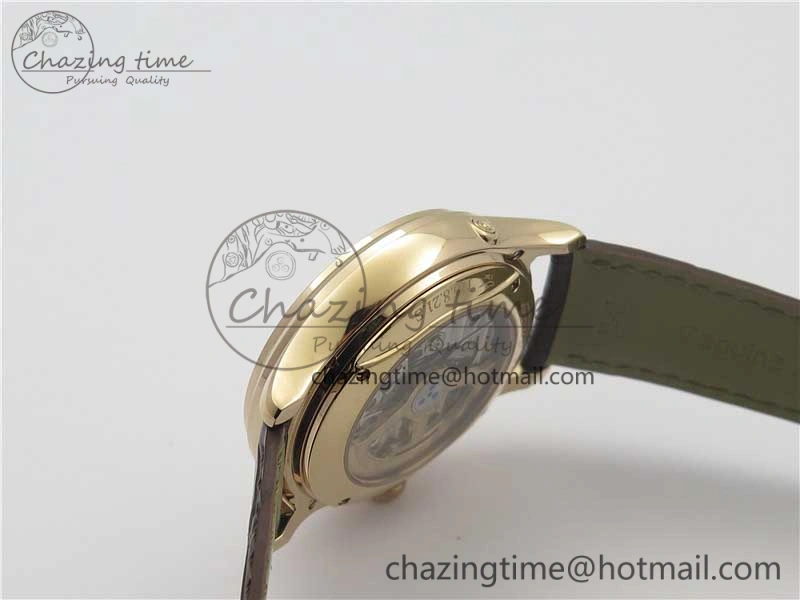 Comfortable Master Ultra Thin Perpetual Calendar RG V9F 1:1 Best Edition White Dial on Brown Leather Strap A 7446