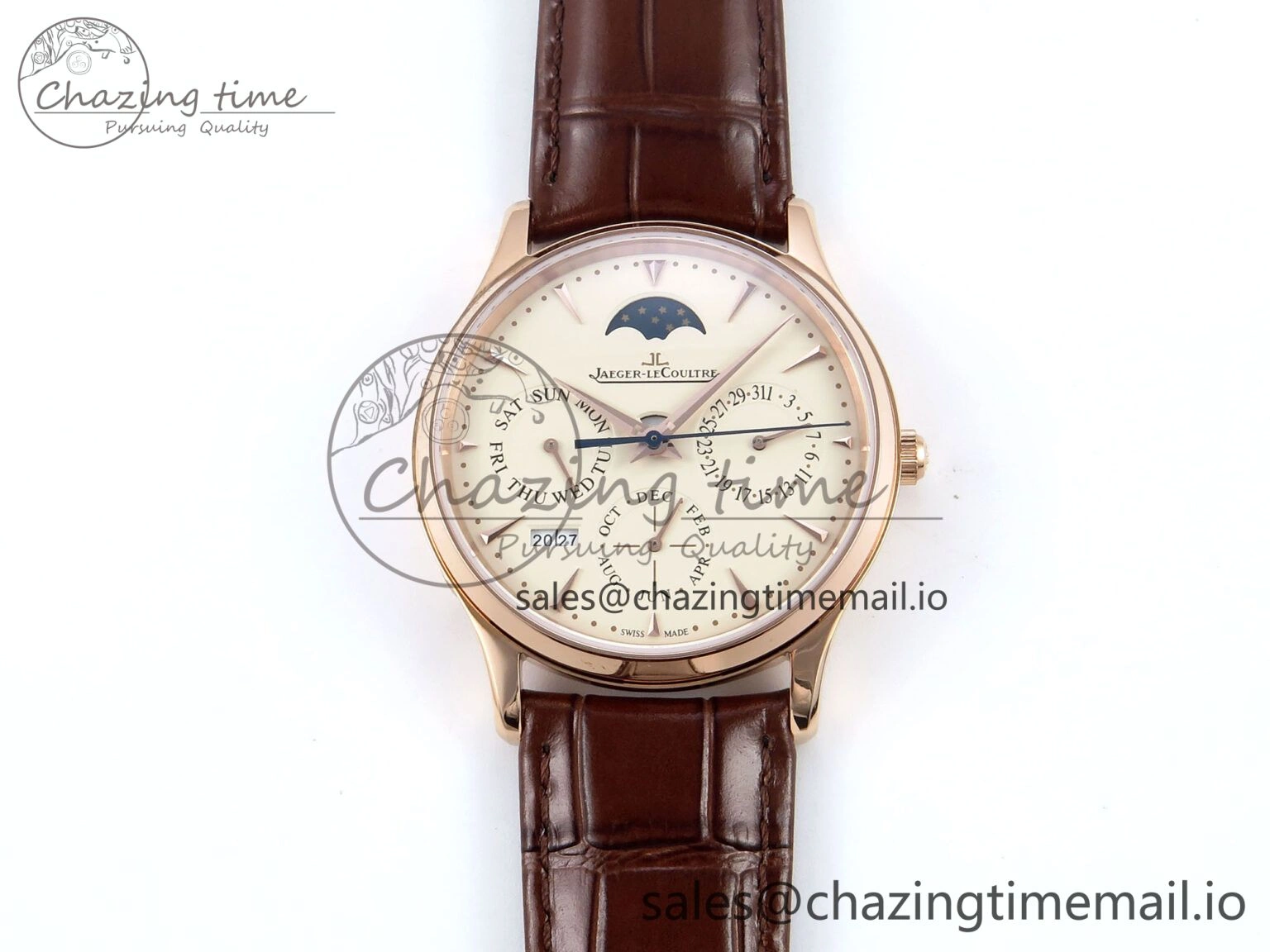 Master Ultra Thin Pert RG VRF 1:1 Best Edition White Dial on Brown Leather Strap MY9015 Mod AllSeason 7400