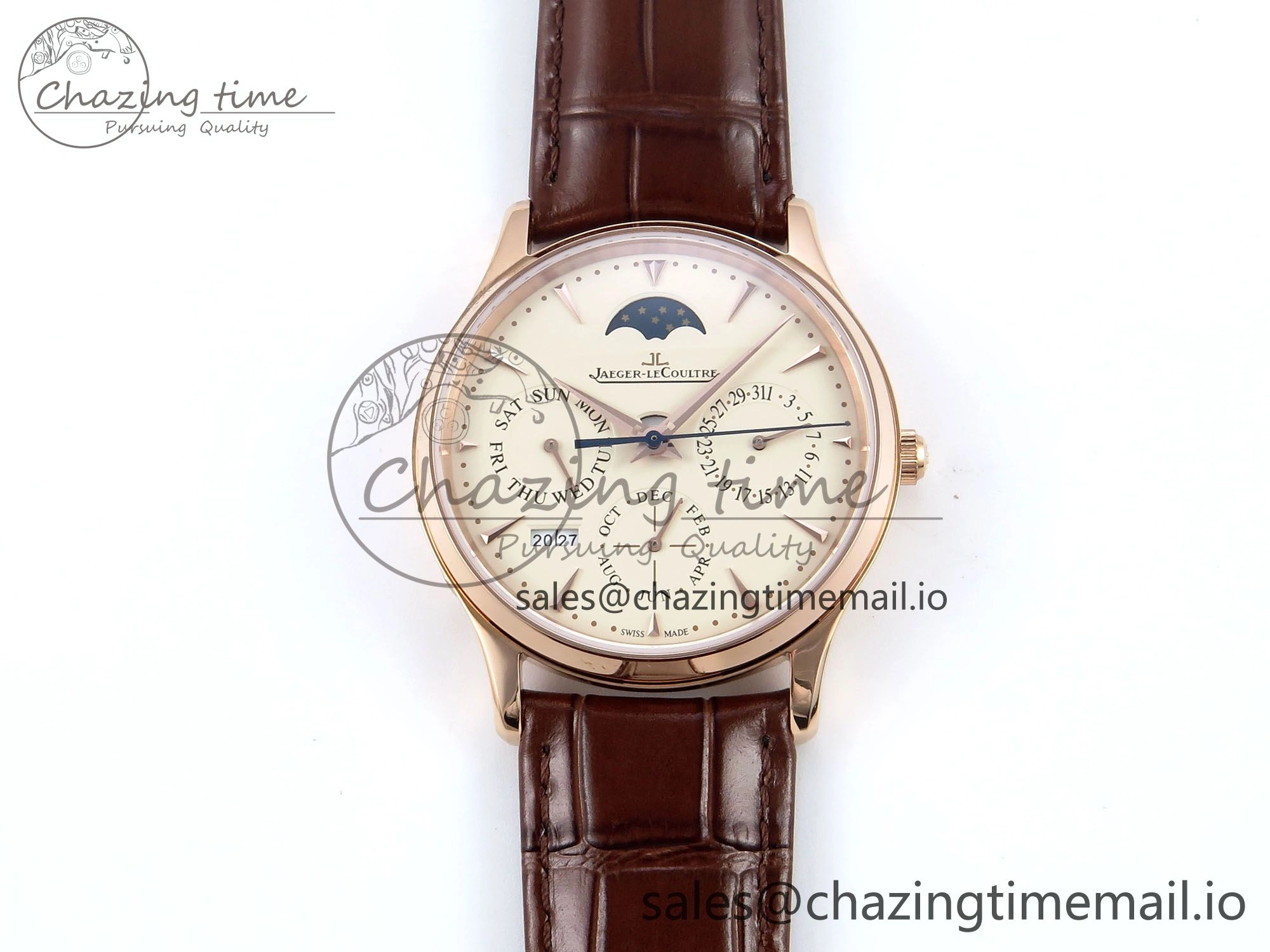Master Ultra Thin Pert RG VRF 1:1 Best Edition White Dial on Brown Leather Strap MY9015 Mod AllSeason 7400