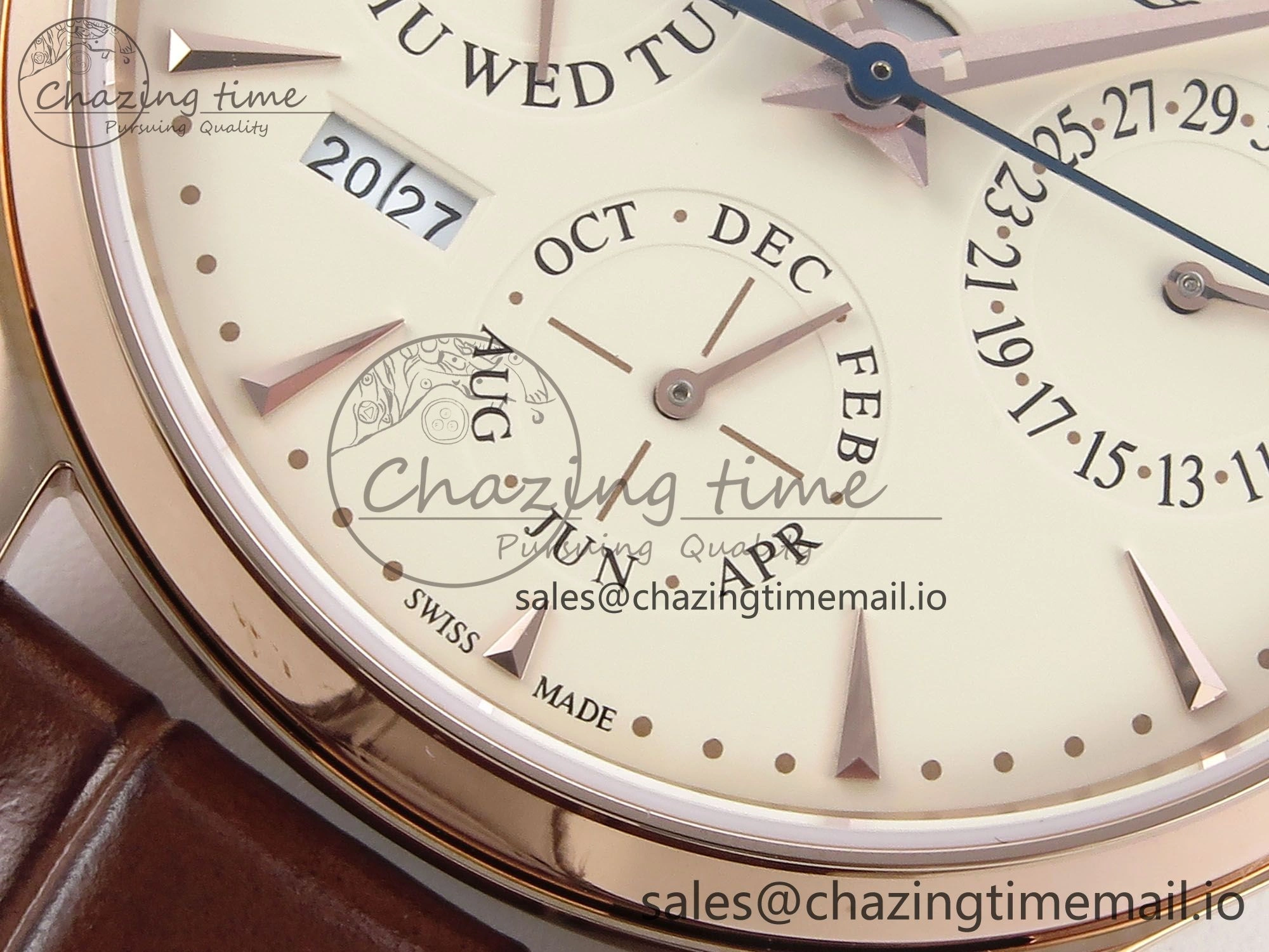 Master Ultra Thin Pert RG VRF 1:1 Best Edition White Dial on Brown Leather Strap MY9015 Mod AllSeason 7400