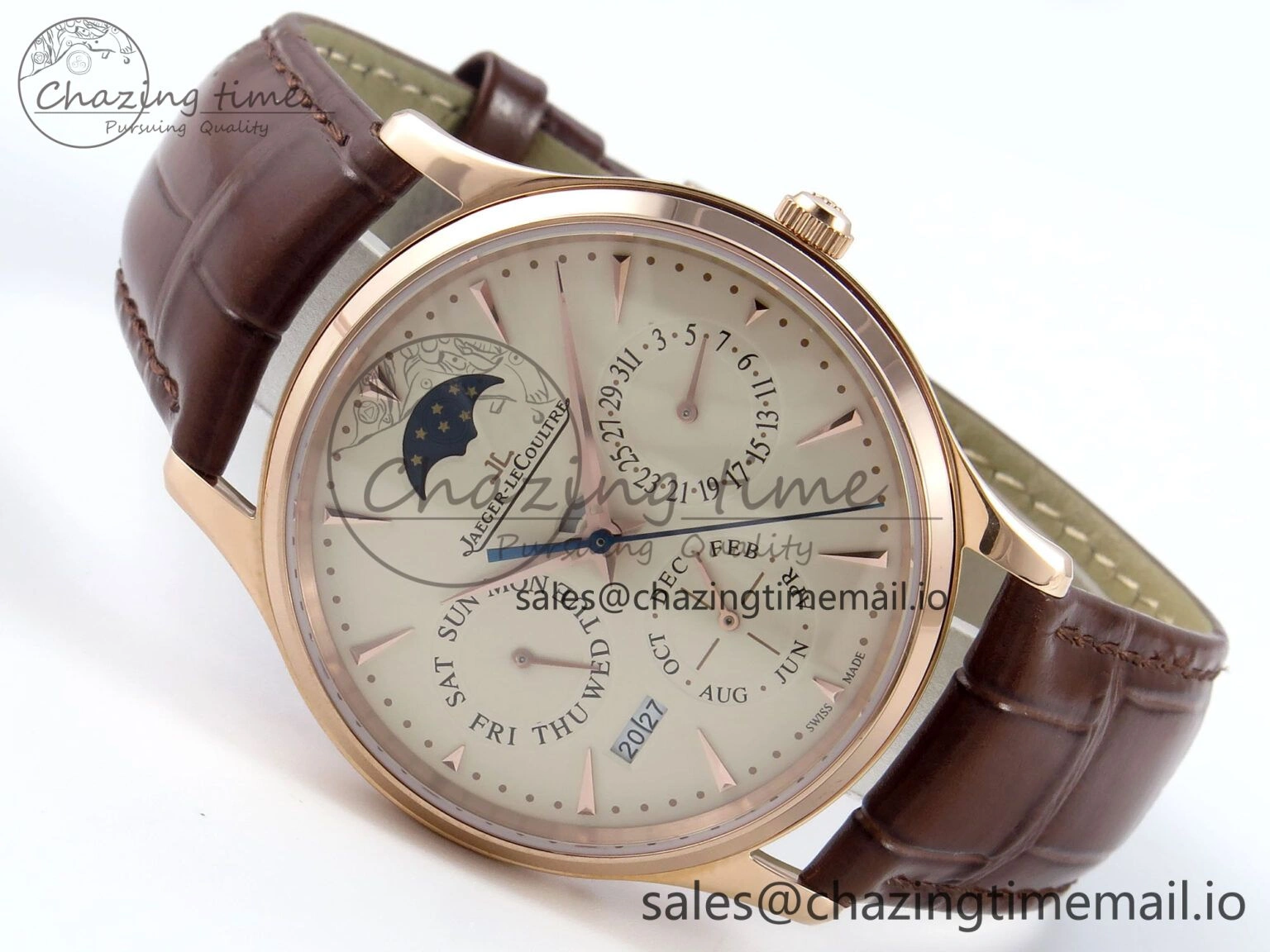 Master Ultra Thin Pert RG VRF 1:1 Best Edition White Dial on Brown Leather Strap MY9015 Mod AllSeason 7400