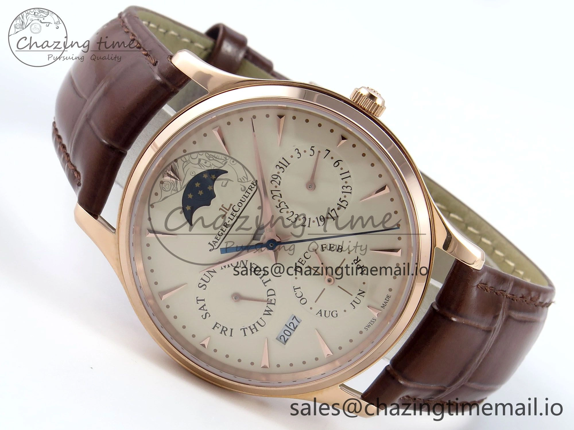 Master Ultra Thin Pert RG VRF 1:1 Best Edition White Dial on Brown Leather Strap MY9015 Mod AllSeason 7400
