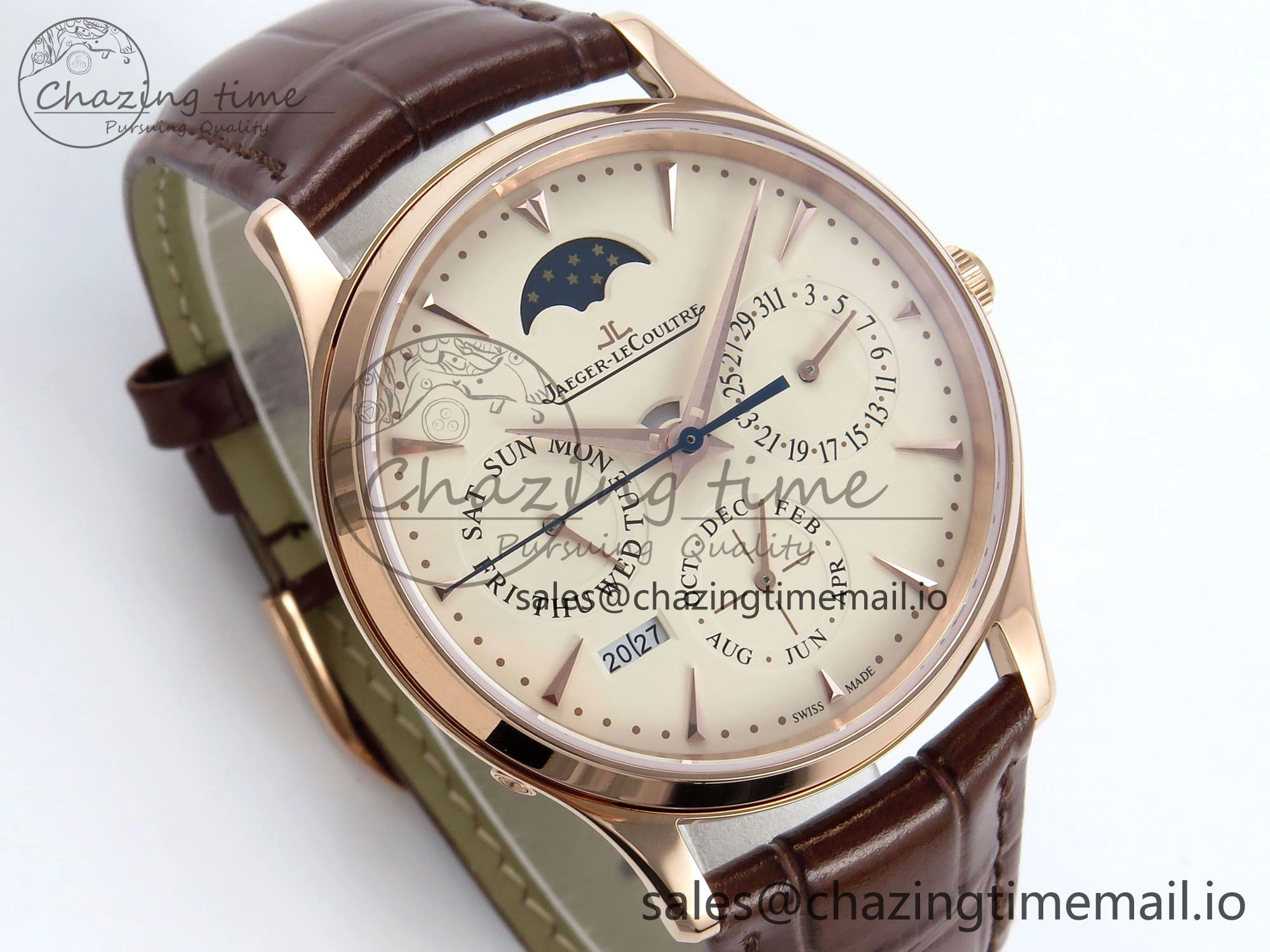 Master Ultra Thin Pert RG VRF 1:1 Best Edition White Dial on Brown Leather Strap MY9015 Mod AllSeason 7400