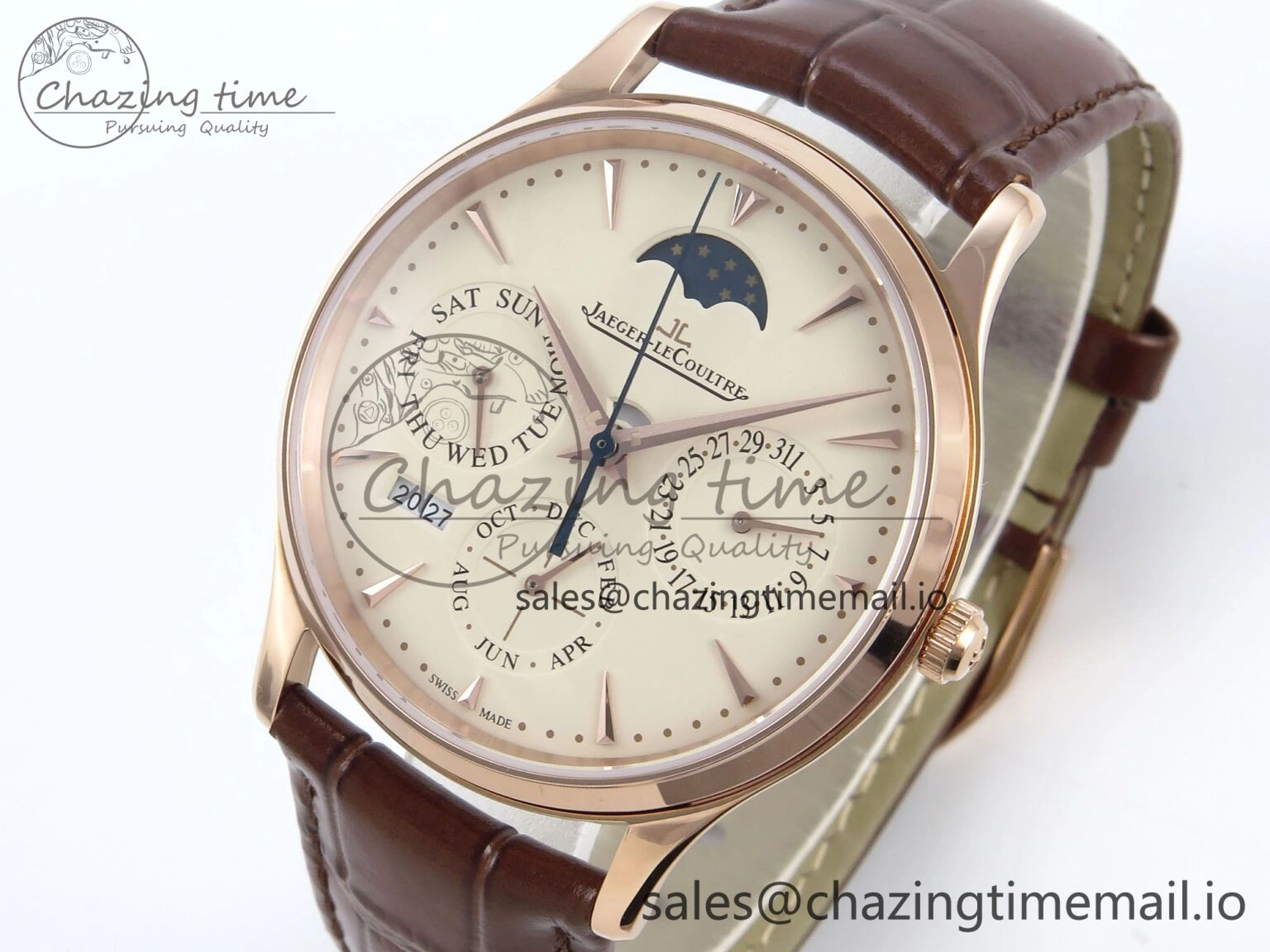 Master Ultra Thin Pert RG VRF 1:1 Best Edition White Dial on Brown Leather Strap MY9015 Mod AllSeason 7400