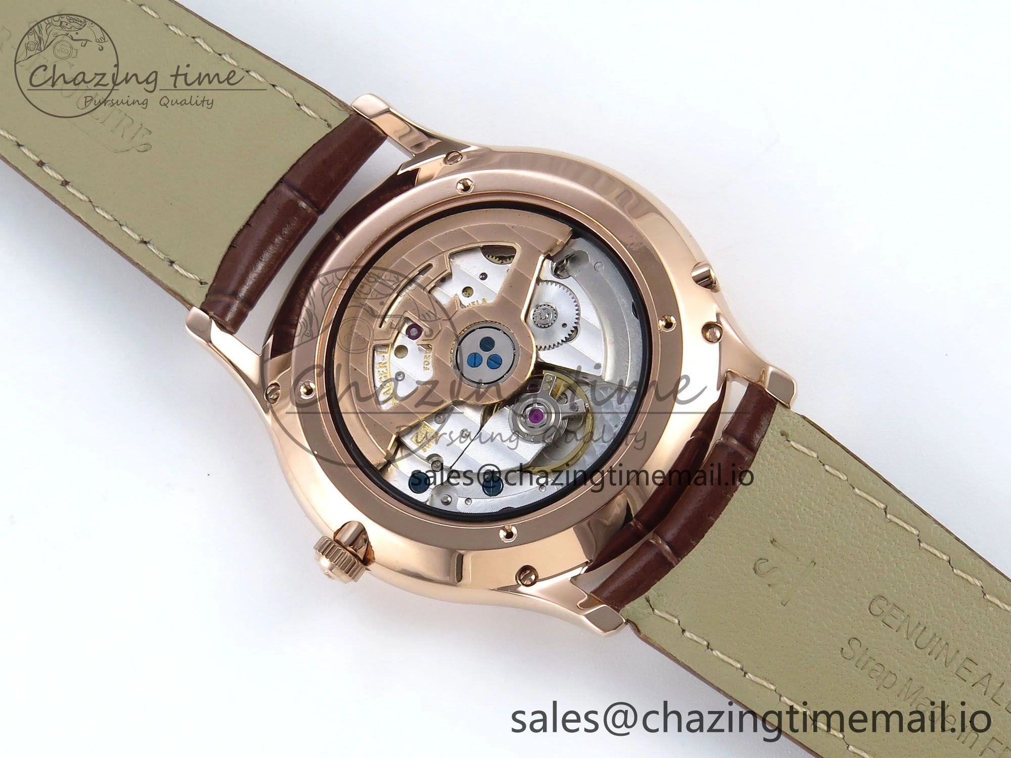 Master Ultra Thin Pert RG VRF 1:1 Best Edition White Dial on Brown Leather Strap MY9015 Mod AllSeason 7400