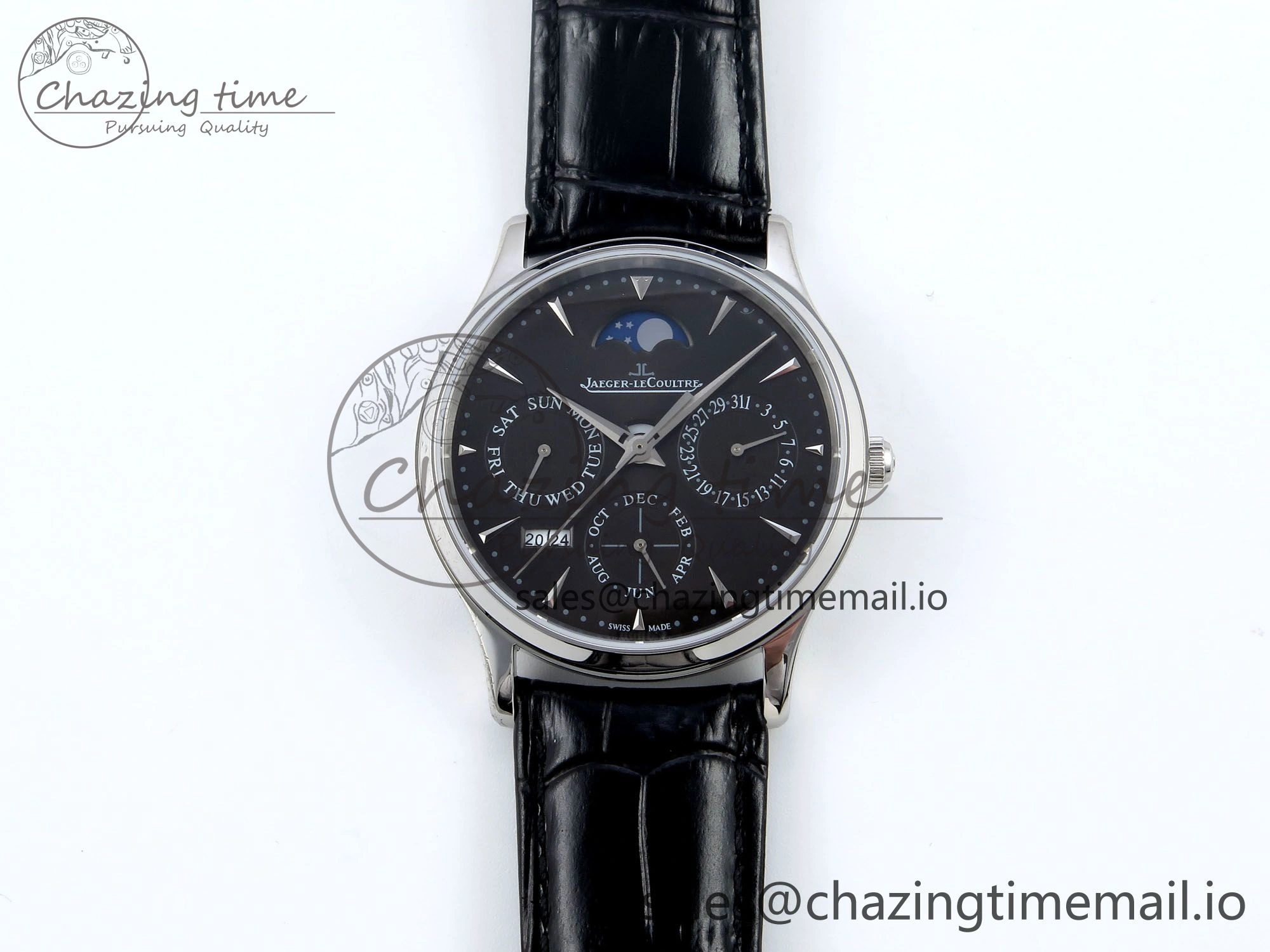 Seasonal Master Ultra Thin Pert SS VRF 1:1 Best Edition Black Dial on Brown Leather Strap MY9015 Mod 7401