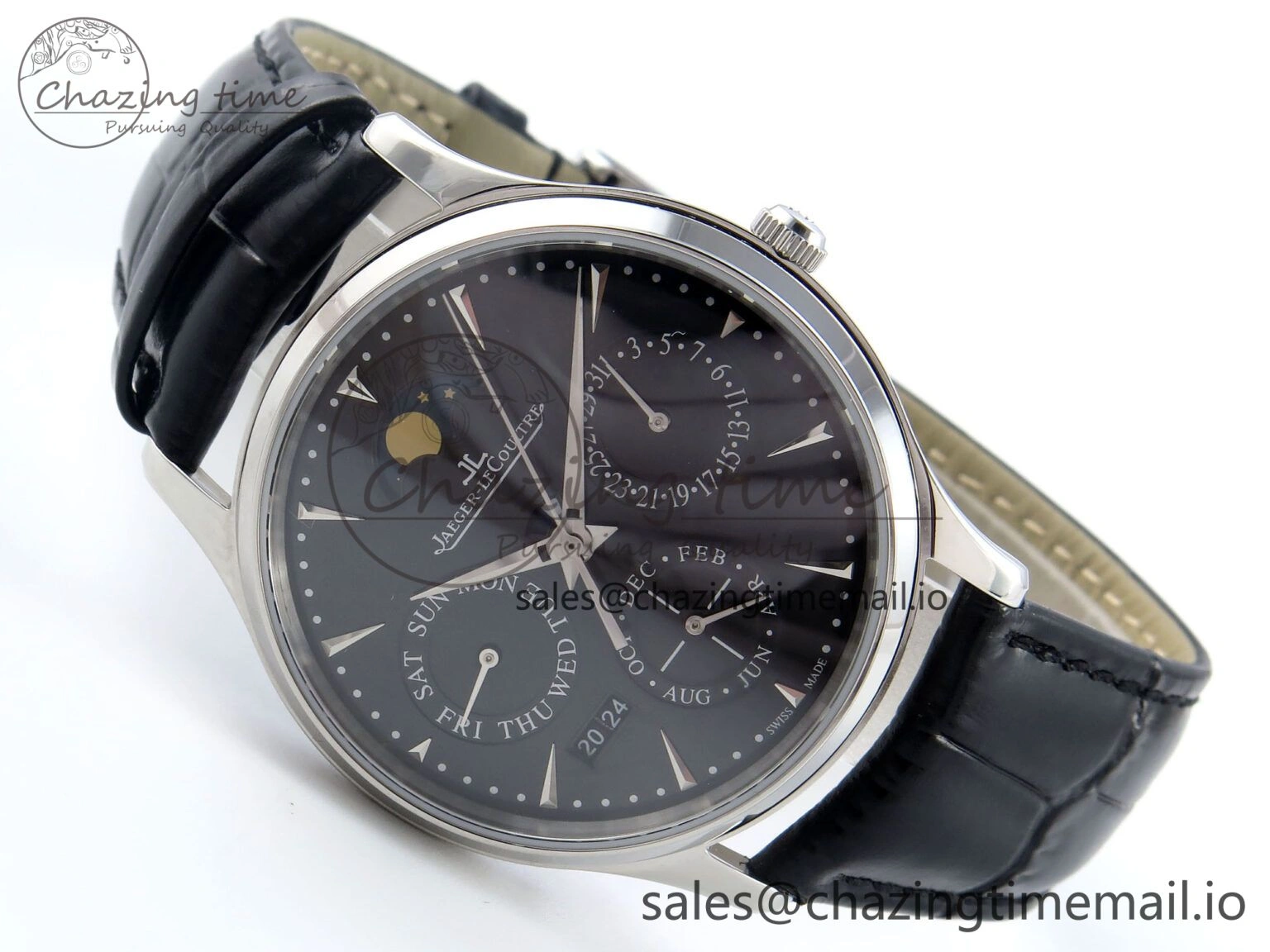 Master Ultra Thin Pert SS VRF 1:1 Best Edition Gray Dial on Brown Leather Strap MY9015 Mod Timeless 7403