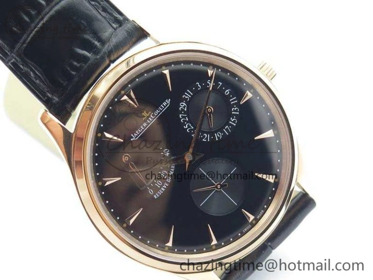 Master Ultra Thin Reserve de Marche RG 3AF Best Edition Black Dial On Black Leather Strap A Stylish 7483