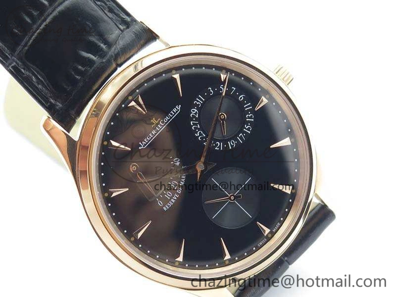 Master Ultra Thin Reserve de Marche RG 3AF Best Edition Black Dial On Black Leather Strap A Stylish 7483