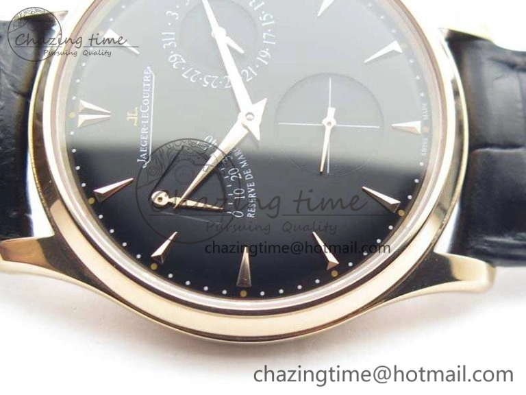 Master Ultra Thin Reserve de Marche RG 3AF Best Edition Black Dial On Black Leather Strap A Stylish 7483